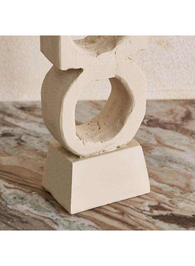 Home Box Decorative Resin Taper Candleholder - Beige - Image 4